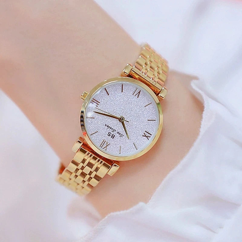 BS FA1587B Watch Rose Gold Steel Watches Women Creative Clock Fashion Waterproof Quartz Bracelet Lady Watch Relogio Feminino