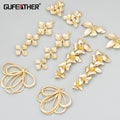 MD67 18K Gold Rhodium Plated Copper Jewelry Accessories Flower Shape DIY Pendants and Making Findings 6pcs/Lot Metal Charms
