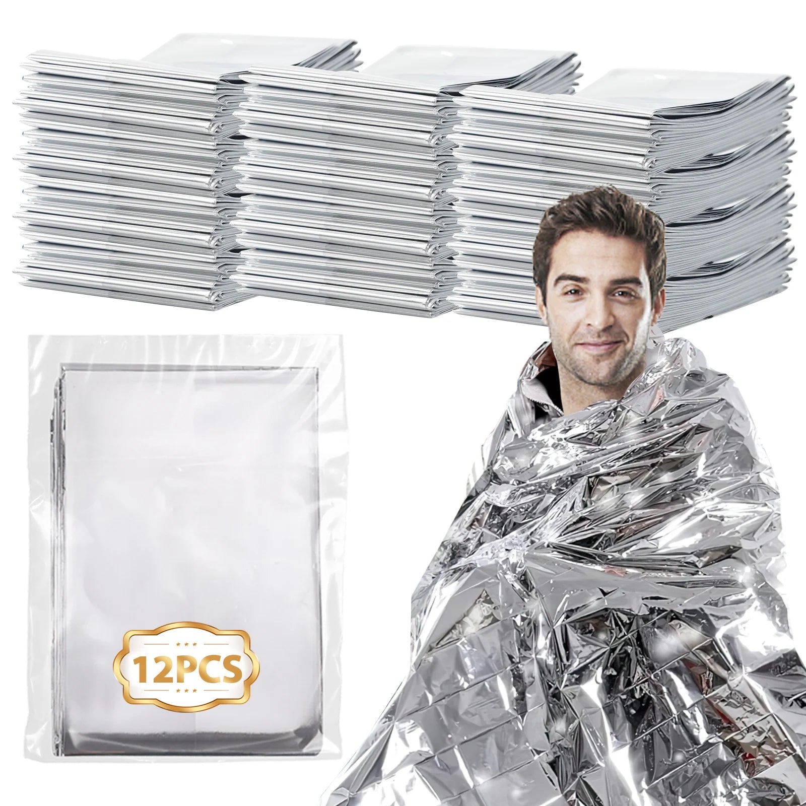 Portable Aluminum Mylar Foil Solar Blanket for Outdoor First Aid Fashionable Emergency Rescue Thermal Space for Tours