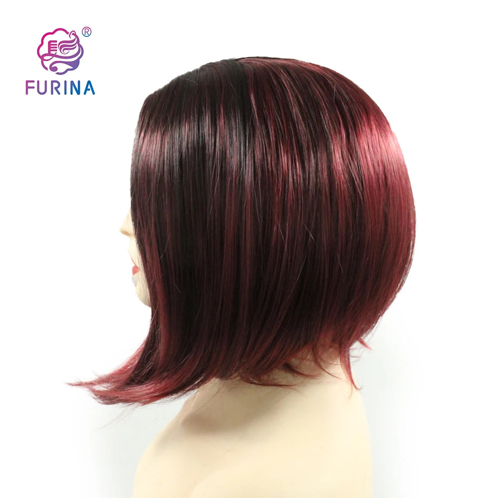 Variety of Choices Wholesale bob Cut High Fiber Straight Synthetic Wig Heat Resistant High Quality Synthetic Wigs