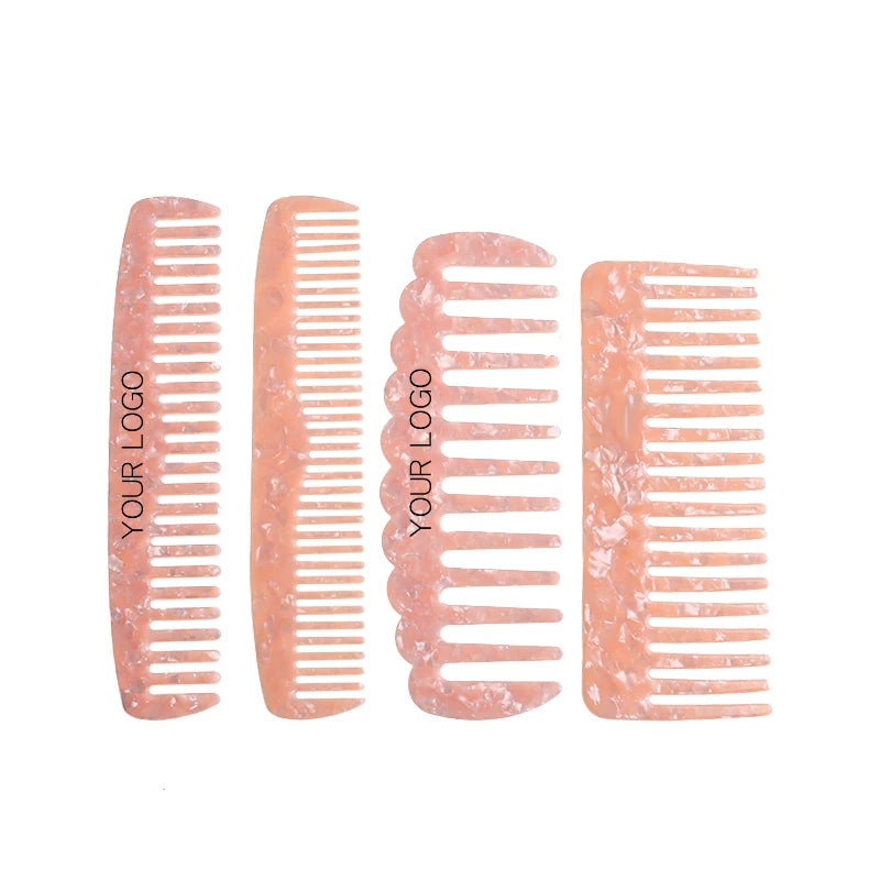 MiDairy Manufacturers Direct Selling Wide Tooth Comb Custom logo pink Acetate  Hairdressing Combs