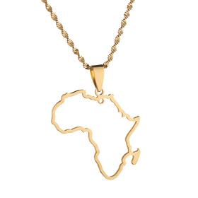 Africa Map Pendant Fashion Design Hollow Map of Africa Patriotic Symbol Necklace Gift Map Necklace for Unisex Jewelry