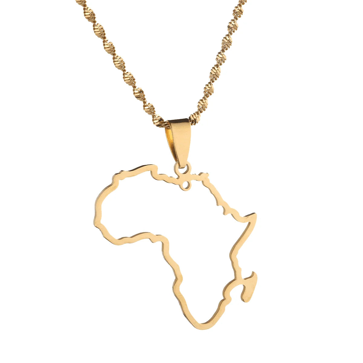Africa Map Pendant Fashion Design Hollow Map of Africa Patriotic Symbol Necklace Gift Map Necklace for Unisex Jewelry