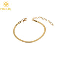 Fashion Jewelry Minimalist Wholesale Stainless Steel Gold Plated Herringbone Snake Chain Bracelet