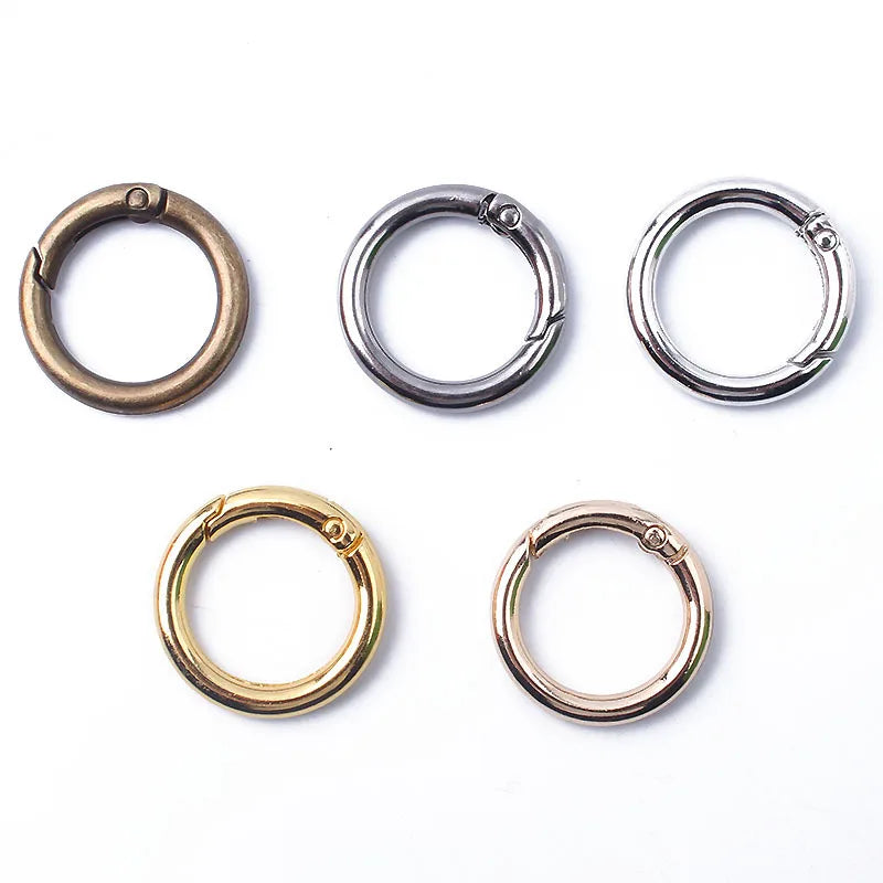 Metal Alloy Ring Circle Round Carabiner Spring Snap Hooks O Gate Ring Circle Shaped Carabiner Circle for Handbag