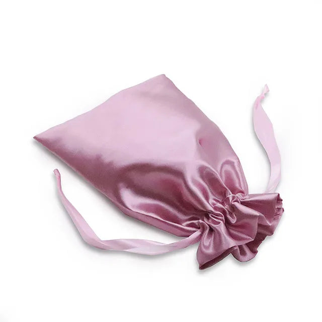 Wholesale Custom Brand Logo Printing Packaging Silk Satin Bags Hair Extensions Wig Satin Bags