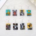 1Pair Drop Earring Small Size Tarot Deck Card Sun Moon Star and the Lovers Divination Crafts Fashion Jewelry Gift