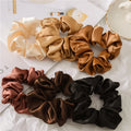 Wholesale Custom Solid Color Hair Scrunchies Women Accessories Fabric Elastic Hair Band Hair Ties Girls Satin Scrunchies