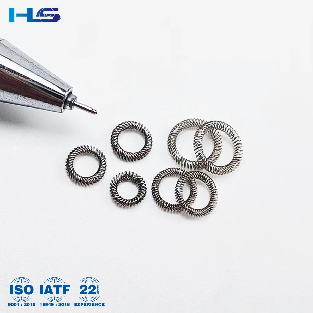 Beryllium Copper Stainless Steel Slanted Canted Coil Spring High Voltage Conductive Finger Contact O Shape Spring for Seals