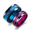 Wholesale Romantic Wedding Engagement Ring Set Classic Stainless Steel Couple Rings for Him Her for King Parties Anniversaries