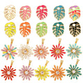 Sun Flower Banana Leaf Enamel Charm Pendant for Necklace Bracelet EarringHandy Craft Summer Beach Jewelry Supply Wholesale N28