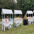 Factory Standard Sweet Iron Golden Wooden Candy Cart for Sale/wooden Decorative Carts Wood Display Racks/food Cart Wooden