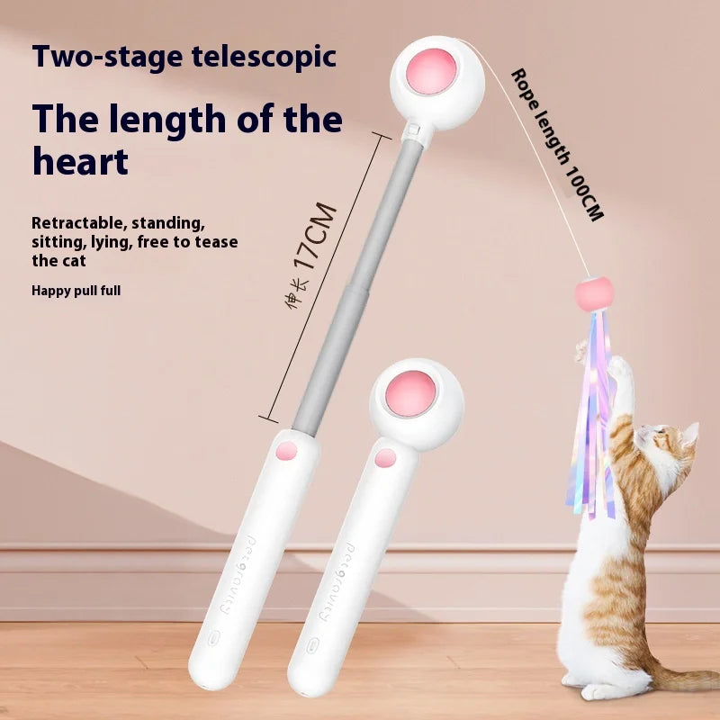Interactive Pet Toy Factory-Gravity Retractable Cat Toy with Feather Laser for Cats and Dogs