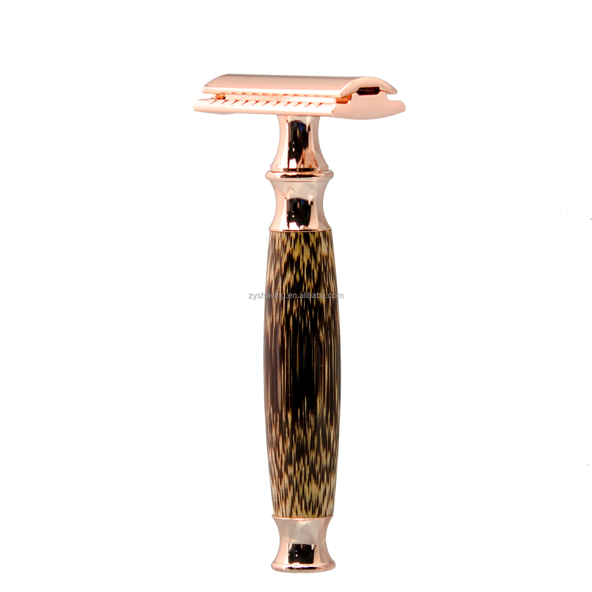 ZY Shaving Razor OEM Logo Eco Friendly Natural Bamboo Shaving Razor Double Edge Safety Razor for Home Barber Shop Use Salon