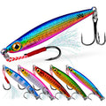 WEIHE 7g 10g 15g 20g 30g 5 Colors Artificial Metal Jig Lure Sinking Lead Fish with 2 Hooks