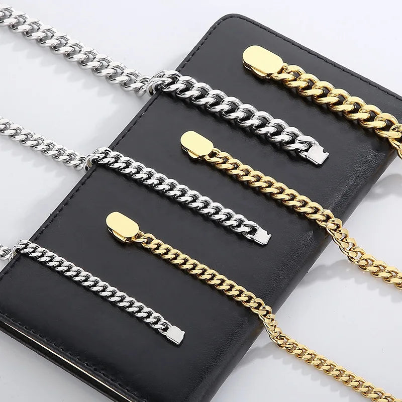 Stainless Steel 14k 18k 24k Real Gold Plated Hip Hop Jewelry Luxury Heavy Solid Miami Cuban Link Hip Hop Cuban Bracelet