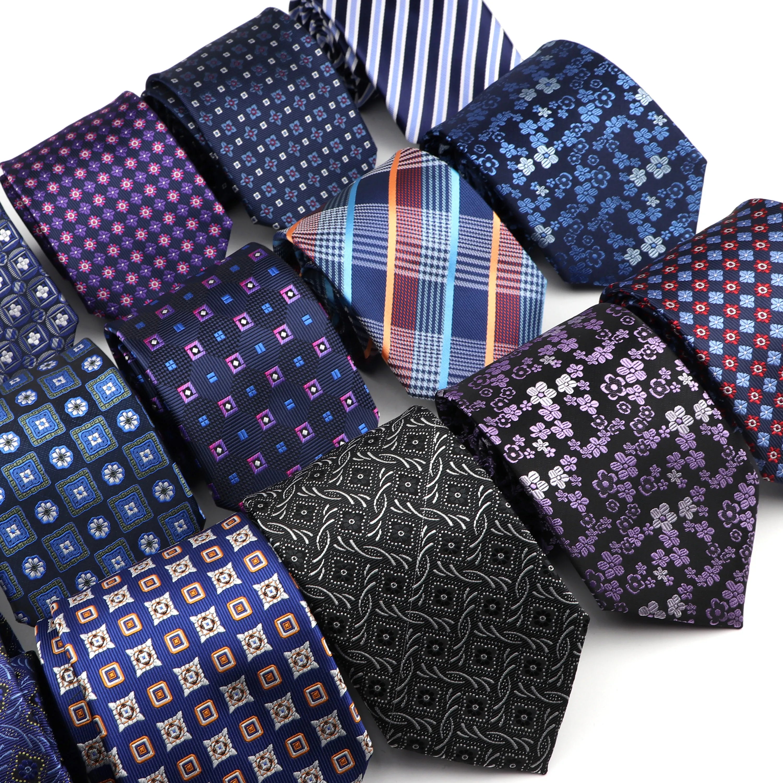 Standard Business Men's Tie Formal Striped Ties Dot Jacquard Wedding Necktie 8CM Width Classic Neckwear Gravata 1200 Needles