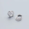 Korean Design 925 Sterling Silver Multi-layer Clip Earrings on Ear Women Jewelry