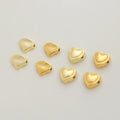 14K Brass Gold Plated Retaining Lace Peach Core Beads DIY Hand String Double Hole Loose Beads Decorative Heart Septum Beads