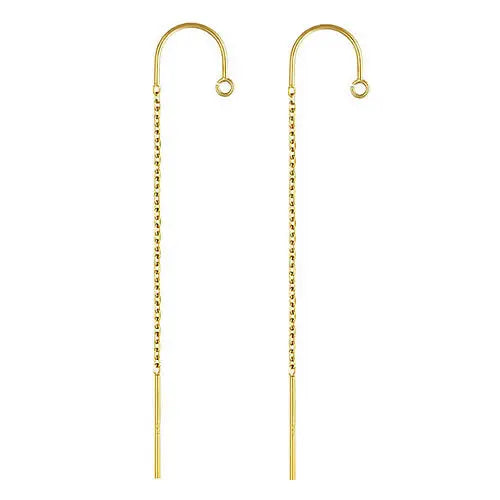 Beadsnice Cable Chain Drops Ring 14K Gold Dangle Drop Wire Long Earring