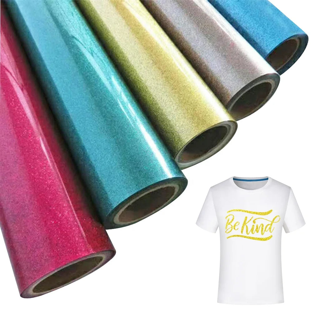 Renlitong Wholesale Glitter Iron on Vinyl Glitter Htv Heat Transfer Film  Flake Heat Transfer Vinyl Light pink Glitter Htv