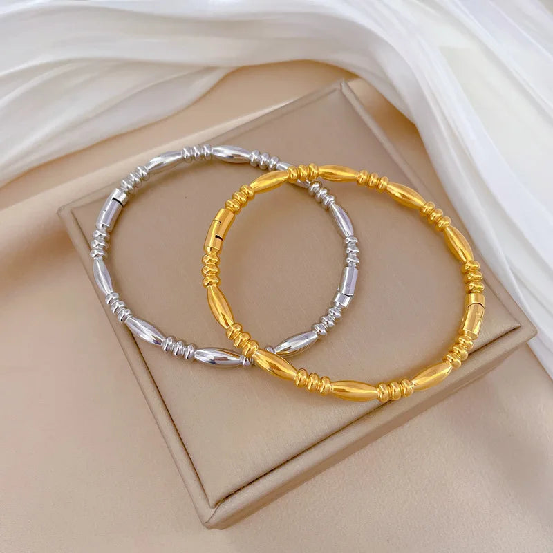 [Titanium Steel] European Style Titanium Steel Bracelet Retro Fashion Stainless Steel Hand Jewelry