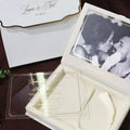 Custom Luxury White Velvet Hardcover Wedding Invitation Box with Transparent Acrylic and Sweet Photos for Wedding Event Party
