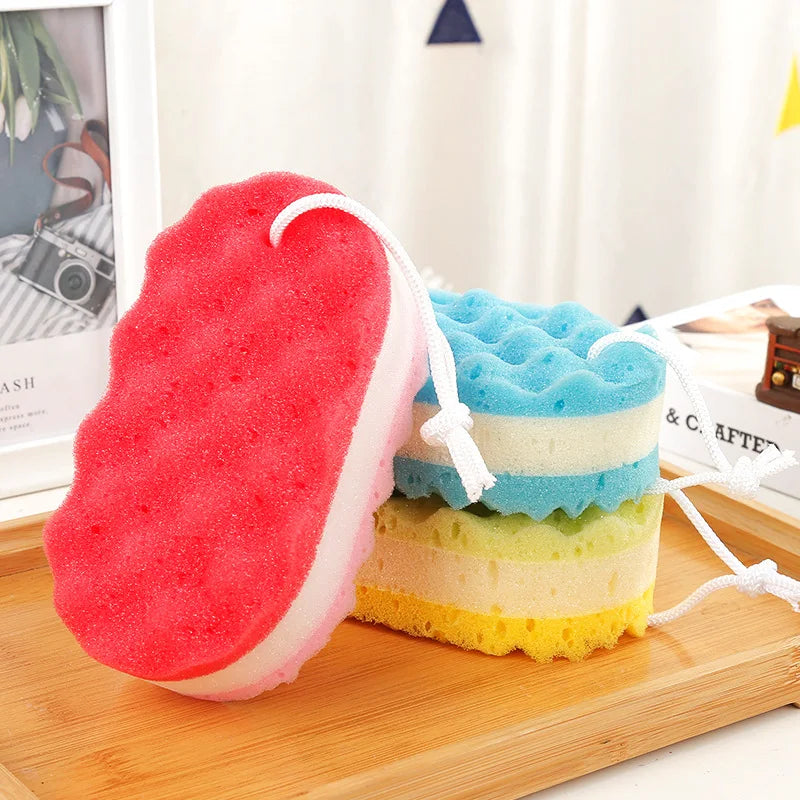 Natural Bath Brush Shower Magic with Rope Rinse Free for Baby Body Cleaning