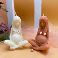 B-1043 DIY Cake Candle Mould Greek Goddness Gaea Mother Earth Resin Silicone Candle Mold Curved Long Hair Lady