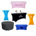Customizable 4Ft 6Ft 8Ft Stretch Type Spandex Fabric Table Cloth Printed Woven Outdoor for Events Parties Weddings Banquets