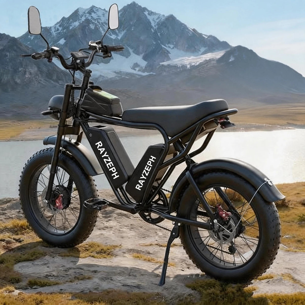 Rayzeph E-bike Q20pro 52v 40ah 20 Inch Dual Motor Dual Lithium Battery Electric Bicycle Fat Tire Electric Mountain Dirt E Bikes MegaBDM