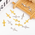 18K Gold Plated Four-Sided Cross Star Charm 4-Pointed Pendant Necklace Making Supplies Jewelry Making Findings Accessories