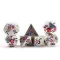 High End Red Flower Metal Dice Smooth Surface Multi Sides D4-D20 Dnd Board Game Dice Set MegaBDM