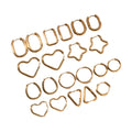 Daily Stacking Wearing Minimalist Geometric Heart Star Design 18K Gold Plated Stainless Steel Hoop Earring