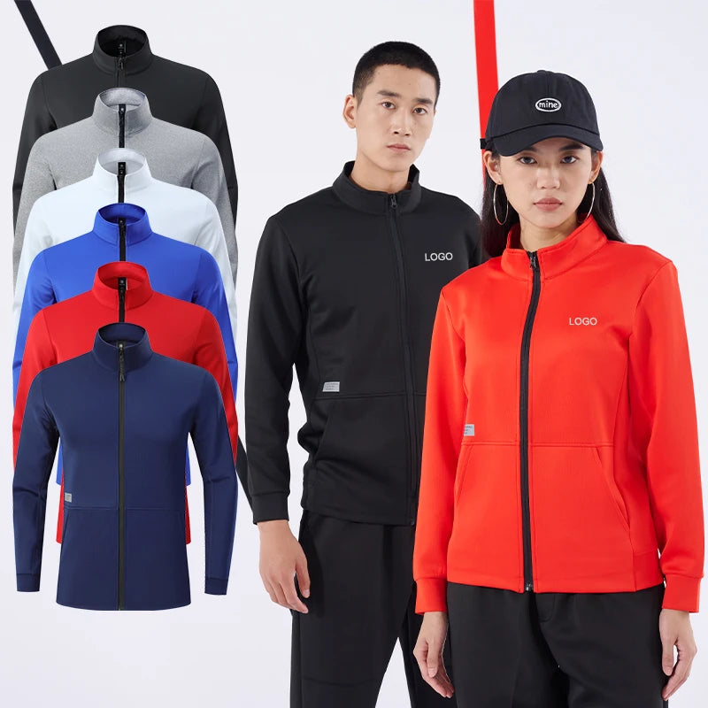 Stylish Men's Fitness Jacket for Outdoor Running Full Zipper Sports Clothing with Solid Pattern ODM Supply for Autumn Season
