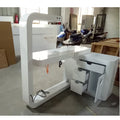 Modern Metal Salon Furniture White L Nail Desk Manicure Table with LED and Dust Collector