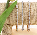 Hot Sale Linear Bracelets 3mm 4mm Round Brilliant Cut Synthetic Moissanite Diamond Tennis Bracelet in Stock