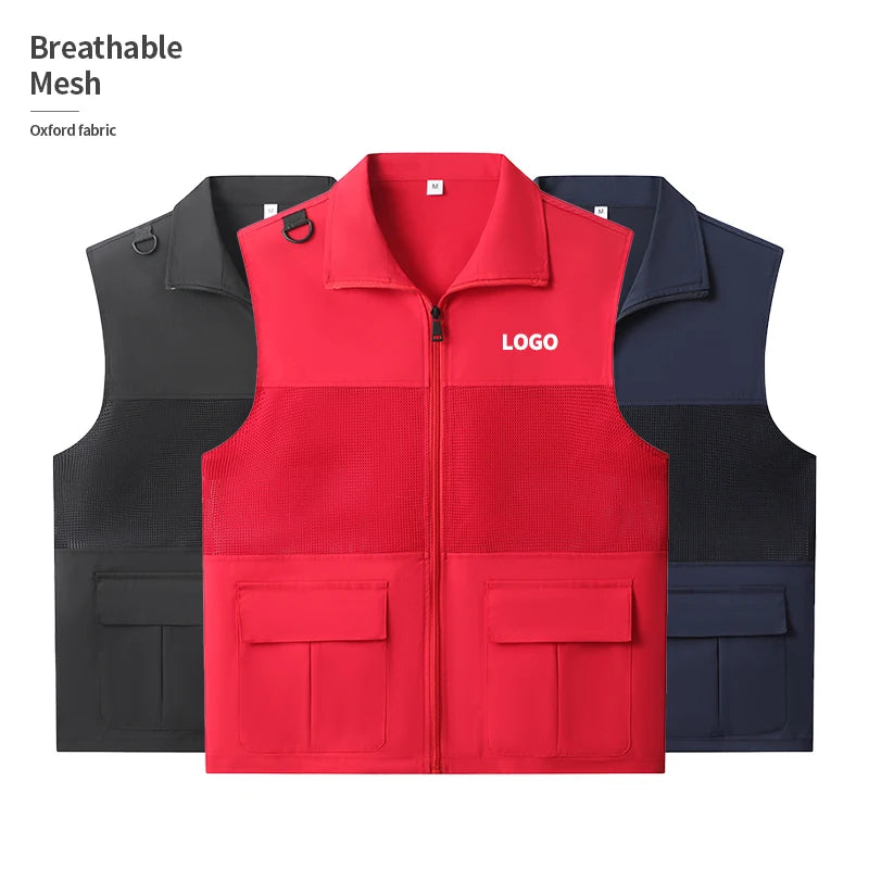 Summer Lightweight and Thin Breathable Outer Wear Utility Mesh Work Vests for Men