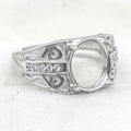 Sterling Silver 9*11mm Semi Mount Men's Ring Frame Empty Blank Claw Setting S925 Base Holder Without Center Stone for DIY Inlay