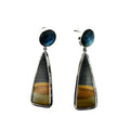 925 Sterling Silver Dangle Hoop Earrings Gemstone Earring