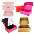 Custom Embossed Gold Foil Pink Paperboard Mailer Box Eco-Friendly Recycled Materials Shipping Packaging for Cosmetics Eye Cream
