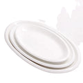 Wholesale Restaurant Dinnerware 14 Inch White Fish Dinner Plate Egg Shape Melamine Oval Plates