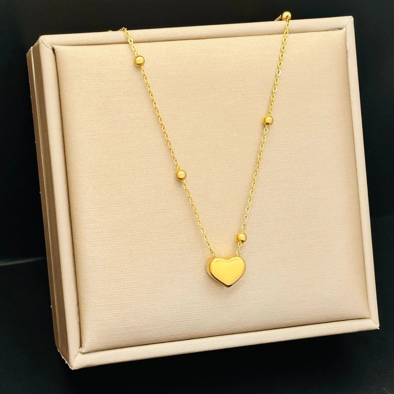 316l Stainless Steel Simple 18K Gold Choker Love Heart Pendant Designer Necklace Fashion Jewelry For Women