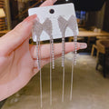 925 Silver Needle Trendy Jewelry 2022 Fashion Trend Bling Long Rhinestone Butterfly Tassel Earring Woman