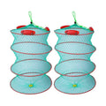 Collapsible 3-Layer Large Capacity Fish Keeper Net Easy to Carry Multifilament Nylon for Lobster Multifunctional Design