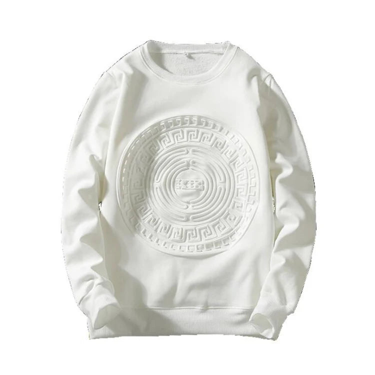 Wholesale Polyester Sweatshirts Custom 3D Logo Embossed Hoodie Embossed Logo Design Solid Hoodie Sweatshirt
