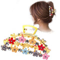Fashion Design Casual Hair Claw Women's Fancy Metal Crystal Hair Clip Accessory Sweet Flower Style
