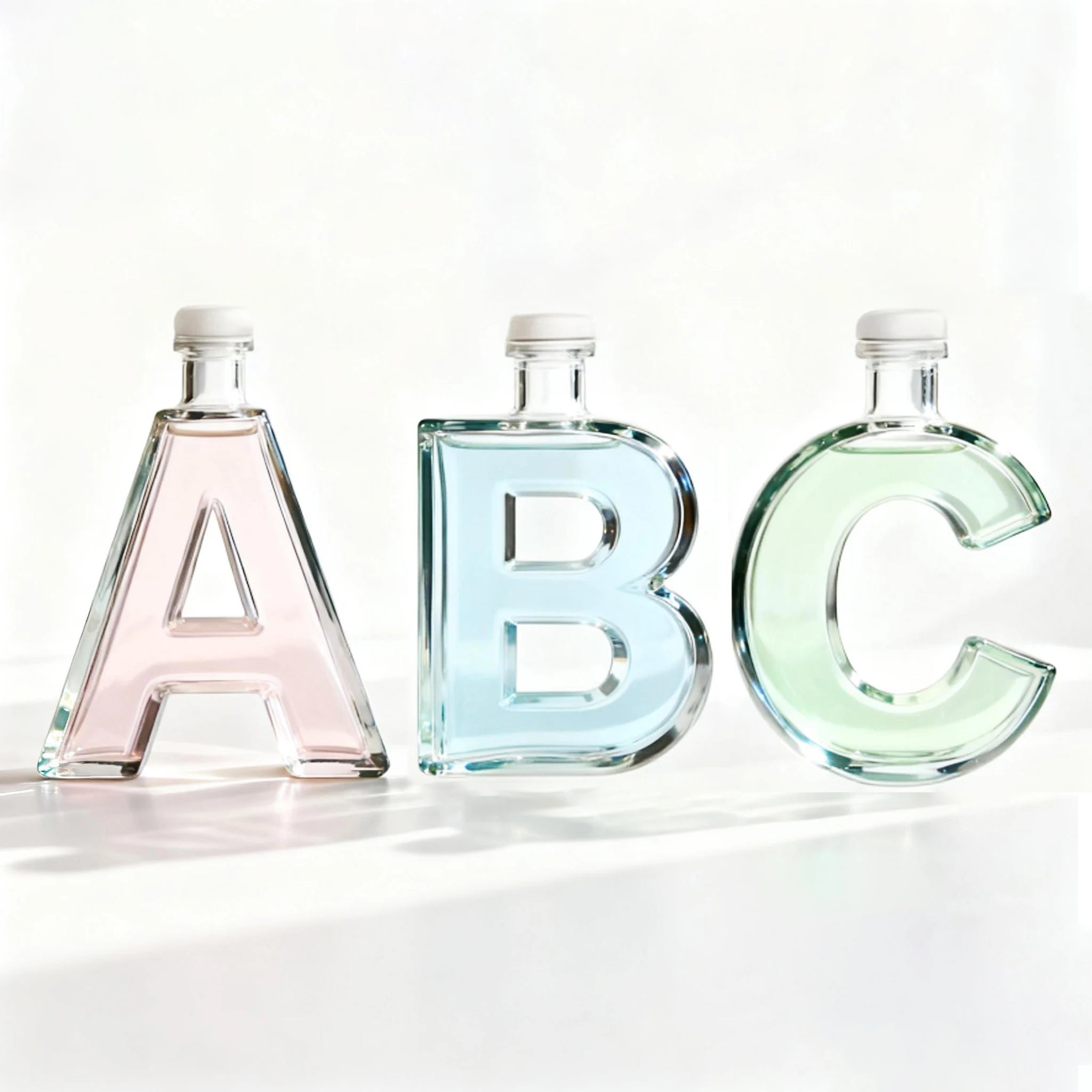 B Letter Shape Glass Bottle Whisky Tequila Gin Spirit Bottle High Quality Wine Glass Vodka Bottle