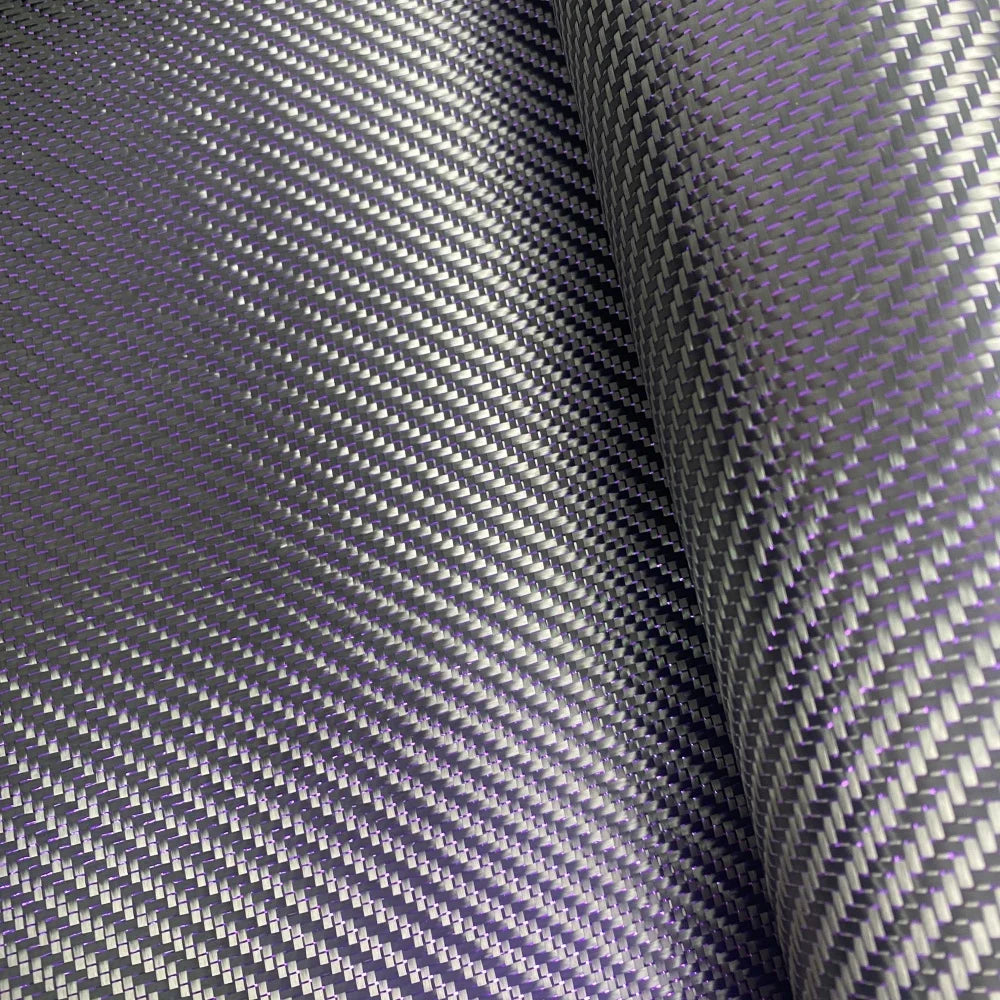 210G Purple  Carbon Fiber Hybrid Fabric Cloth Waterproof Outdoor Style for  Mixed with Wire and Carbon Fiber