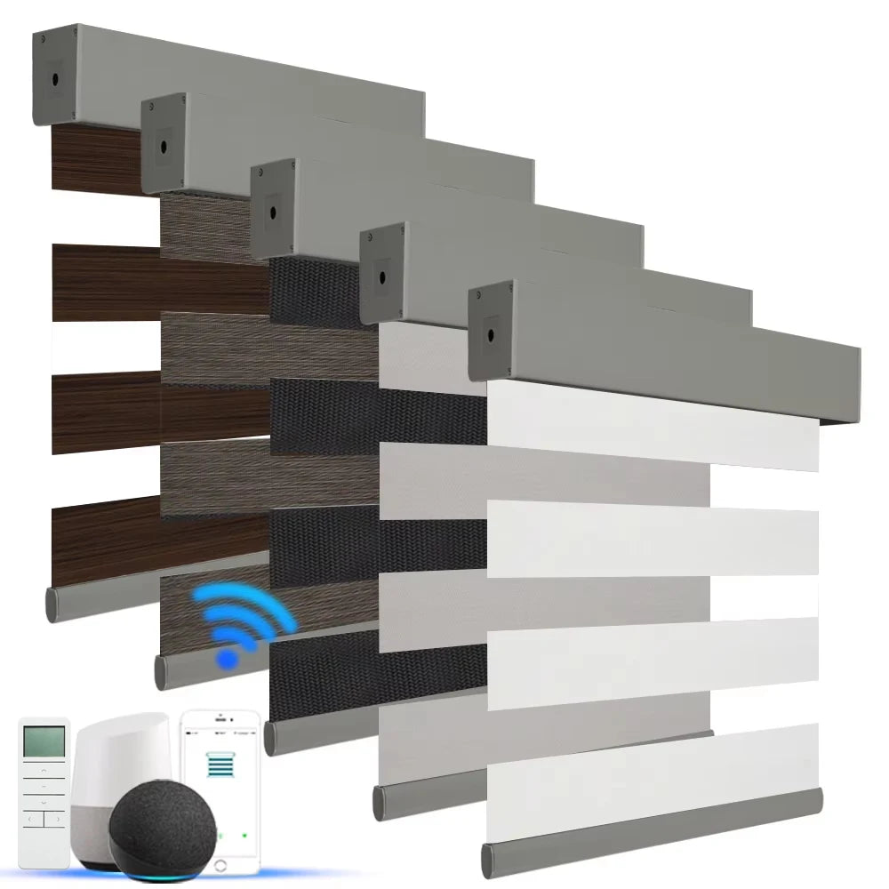 Blackout Zebra Blinds Electric Wifi Tuya Motorized Horizontal Automatic Smart Zigbee Blinds for windows